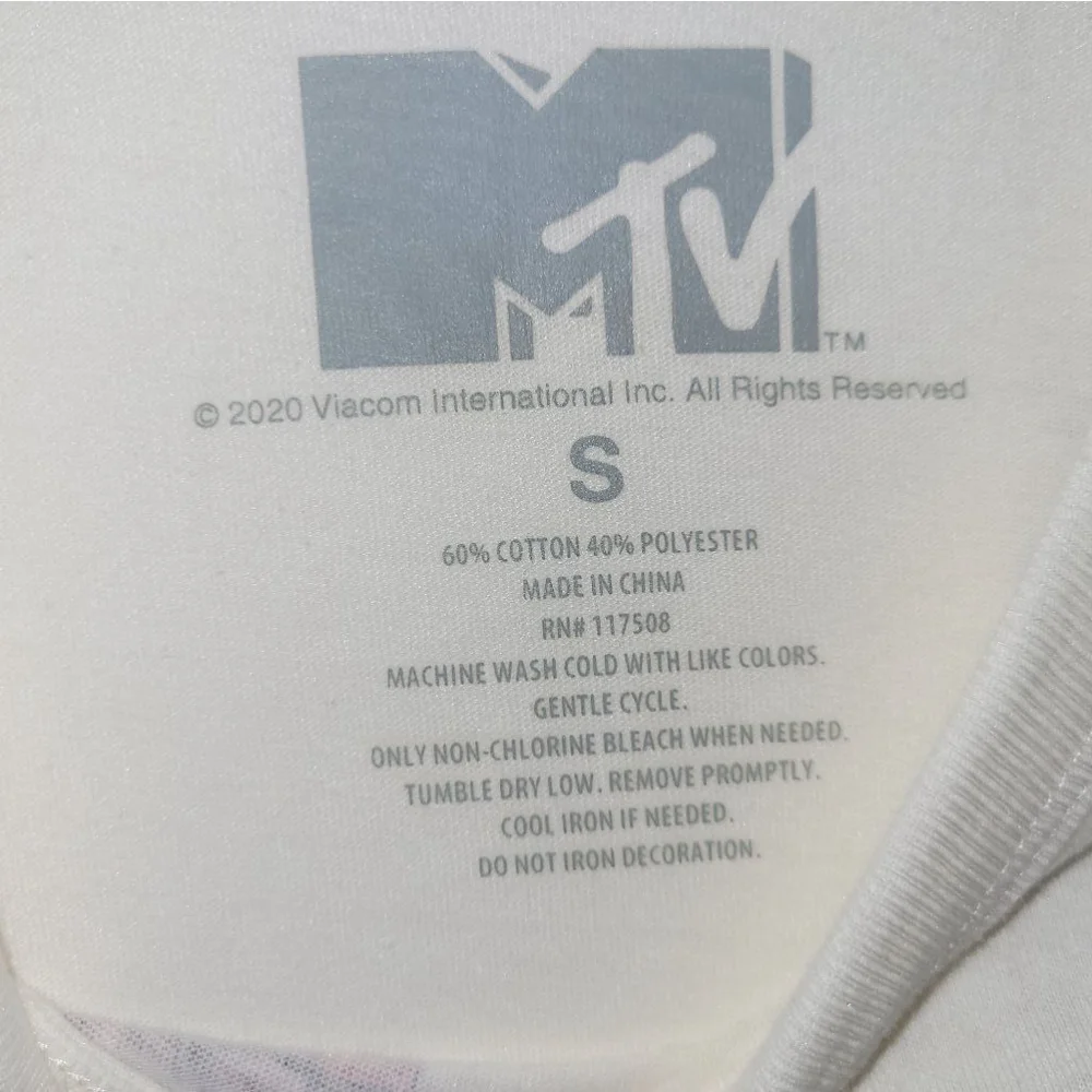 Women's MTV White T-Shirt Size S - Picture 4 of 6
